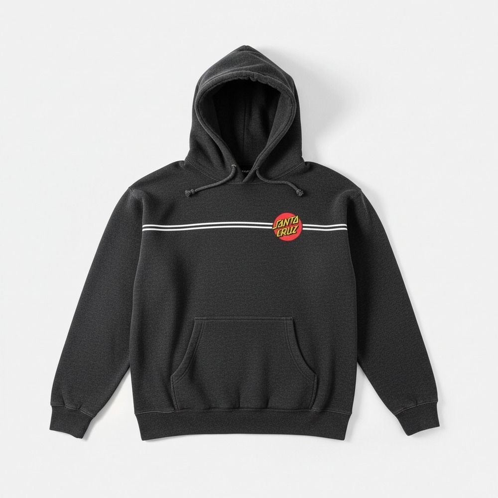 Santa Cruz Skateboards Mens Medium Logo Hooded Sweatshirt Charcoal Gray